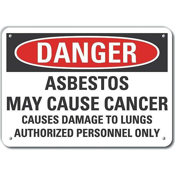 Decal, Danger Asbestos May Cause, 10 x 7