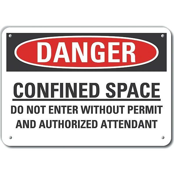 Decal, Danger Confined Space, 10 x 7