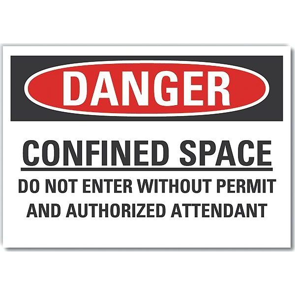 Decal, Danger Confined Space, 5 x 3.5
