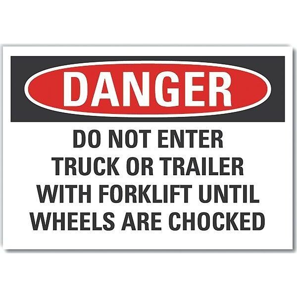 Danger Sign, 7 in H, 10 in W, Non-PVC Polymer, Vertical Rectangle, English, LCU4-0690-ED_10x7