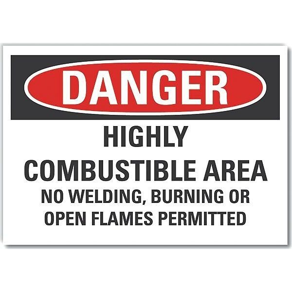 Decal, Reflective, Danger Highly, 10 x 7