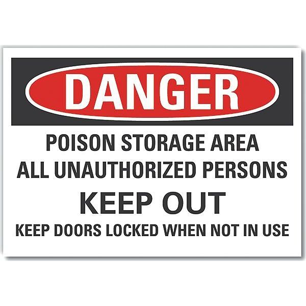 Decal, Danger Poison Storage, 5 x 3.5