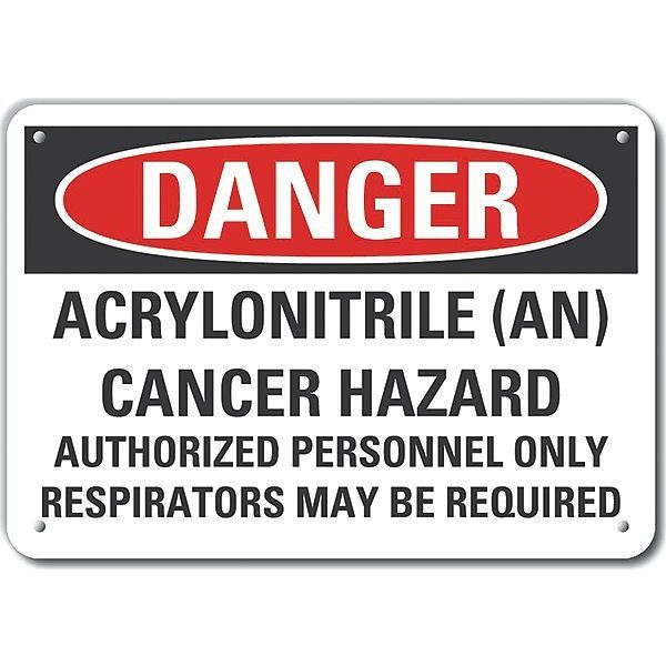 Decal, Danger Acrylonitrile, 10 x 7