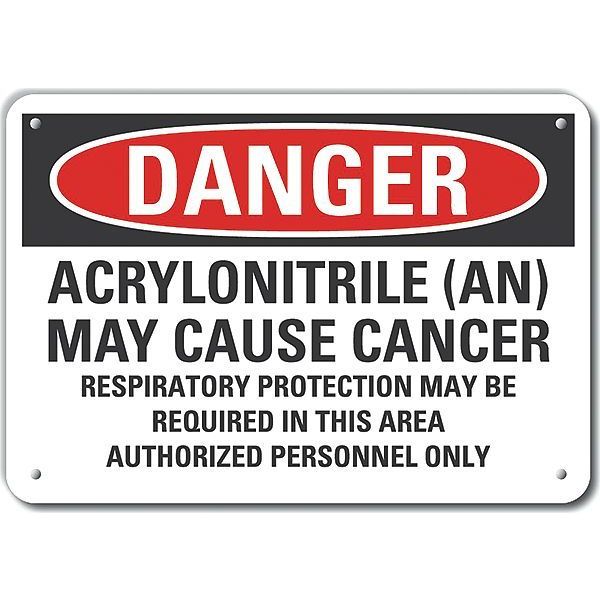 Decal, Danger Acrylonitrile, 10 x 7