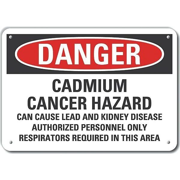 Decal, Danger Cadmium Cancer, 10 x 7