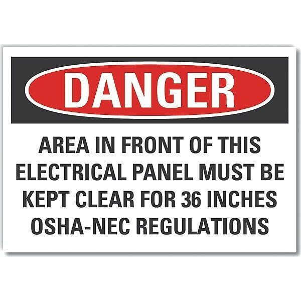Decal, Reflective, Danger Area In, 14 x 10