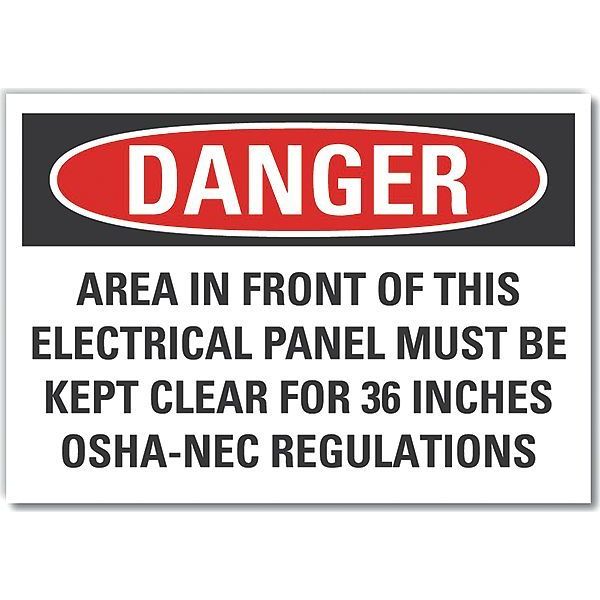 Decal, Danger Area In Front, 7 x 5