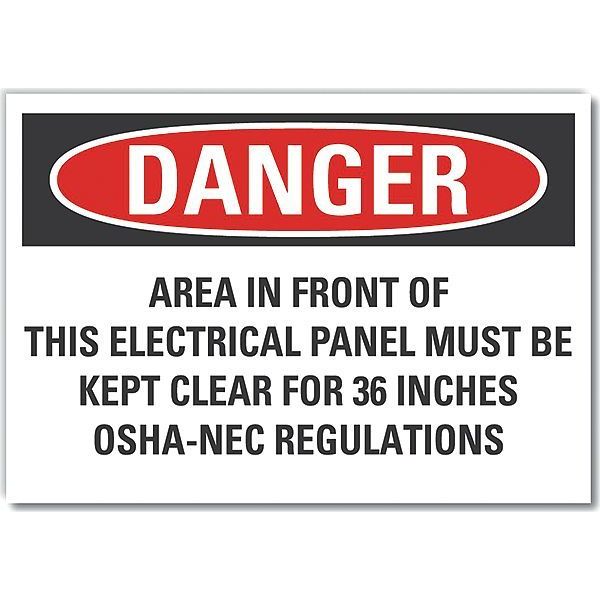 Decal, Danger Area In Front, 10 x 7