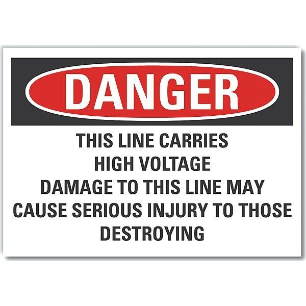 Decal, Danger This Line Carries, 7 x 5