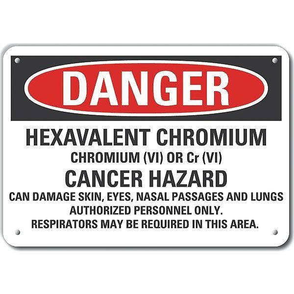 Decal, Plastic, Danger Hexavalent, 14 x 10
