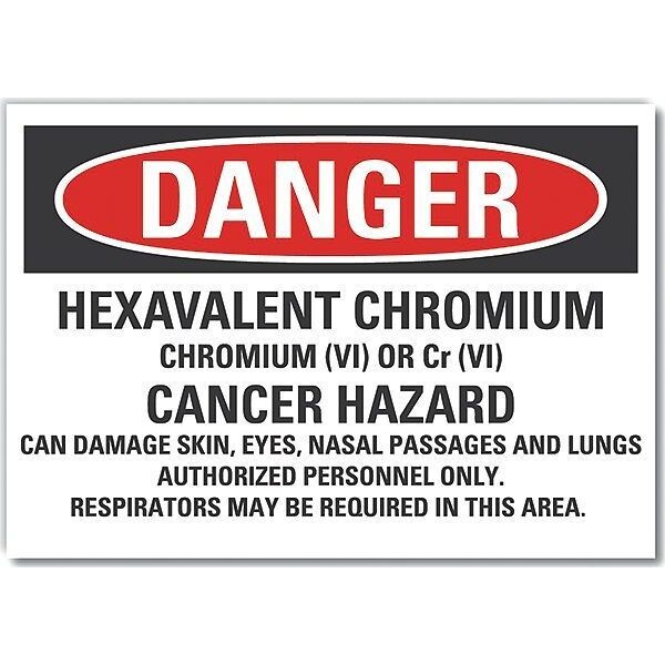 Decal, Danger Hexavalent, 5 x 3.5