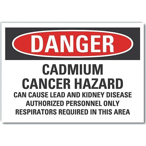 Decal, Danger Cadmium Cancer, 7 x 5