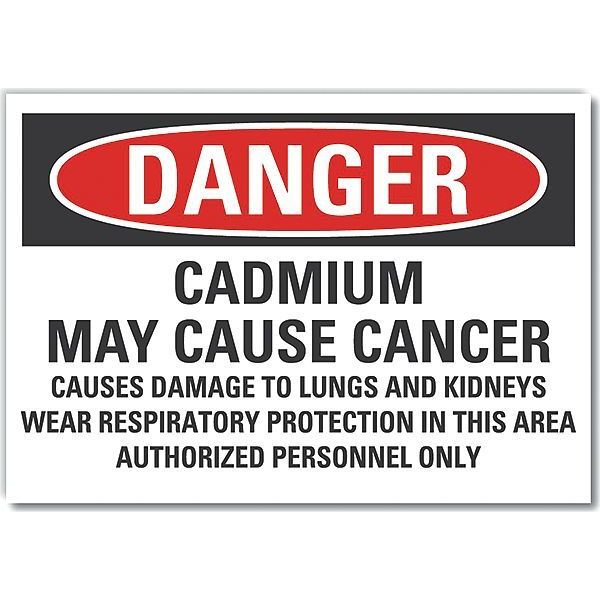 Decal, Danger Cadmium May Cause, 7 x 5