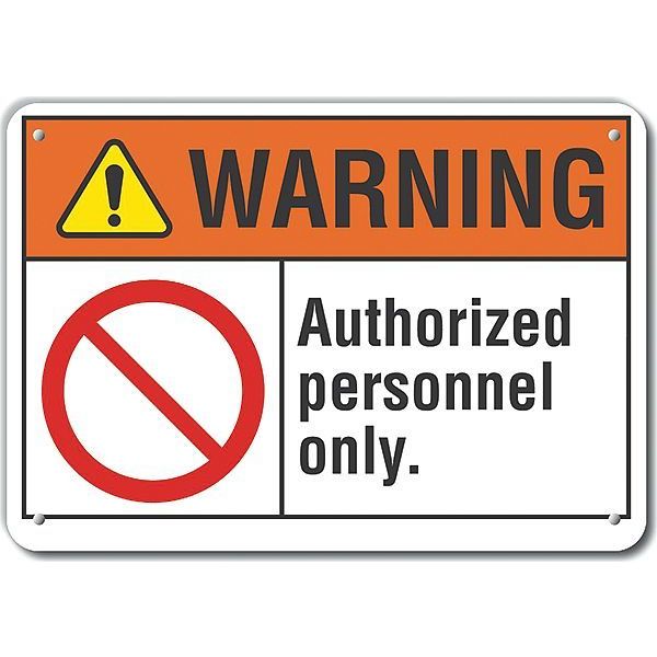 Decal, Plastic, Warning Authorized, 10 x 7