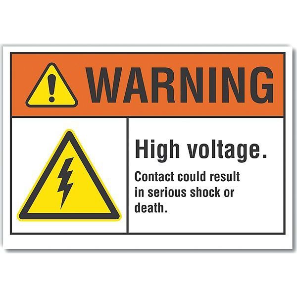 Decal, Reflective, Warning High, 5 x 3.5