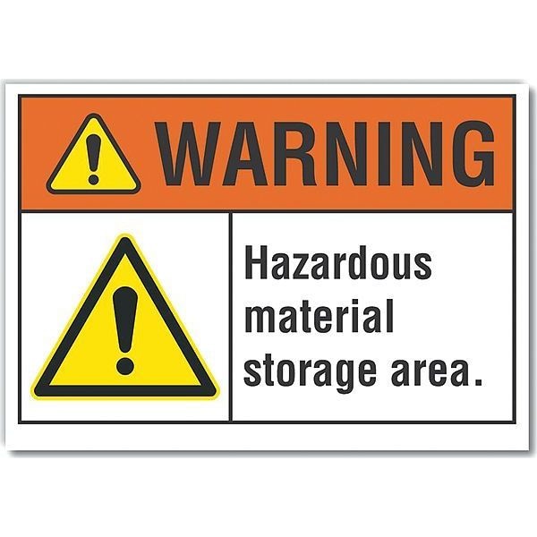Hazardous Materials Warning Reflective Label, 7 in Height, 10 in Width, Reflective Sheeting