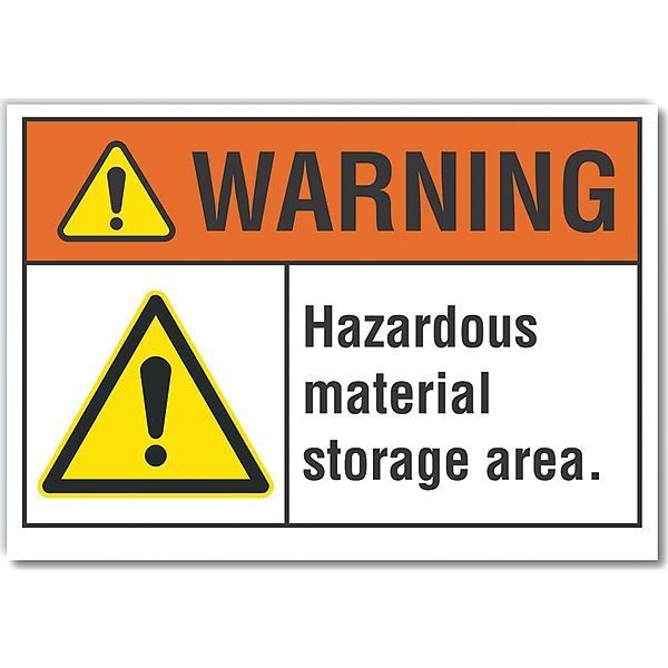 Danger Sign, 5 in H, 7 in W, Polyester, Horizontal Rectangle, English, LCU6-0005-ND_7X5