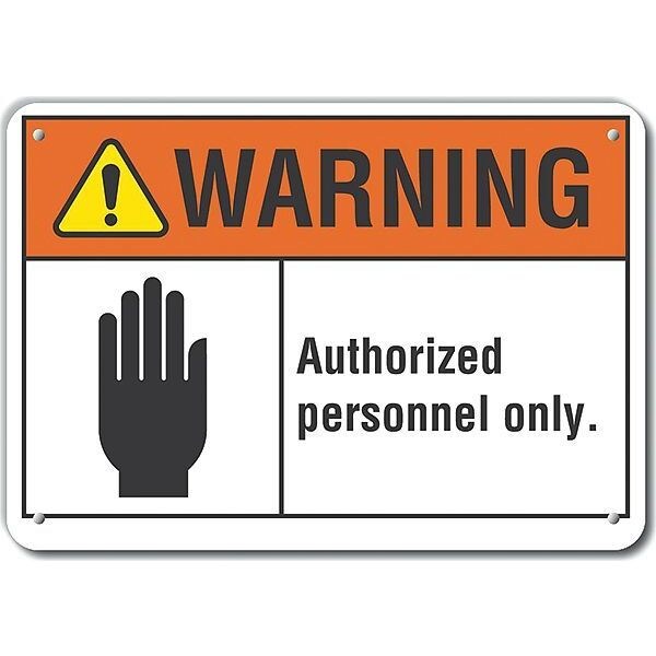 Decal, Plastic, Warning Authorized, 10 x 7
