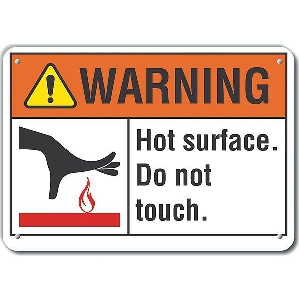 Caution Sign, 7 in H, 10 in W, Aluminum, Vertical Rectangle, English, LCU6-0023-NA_10X7