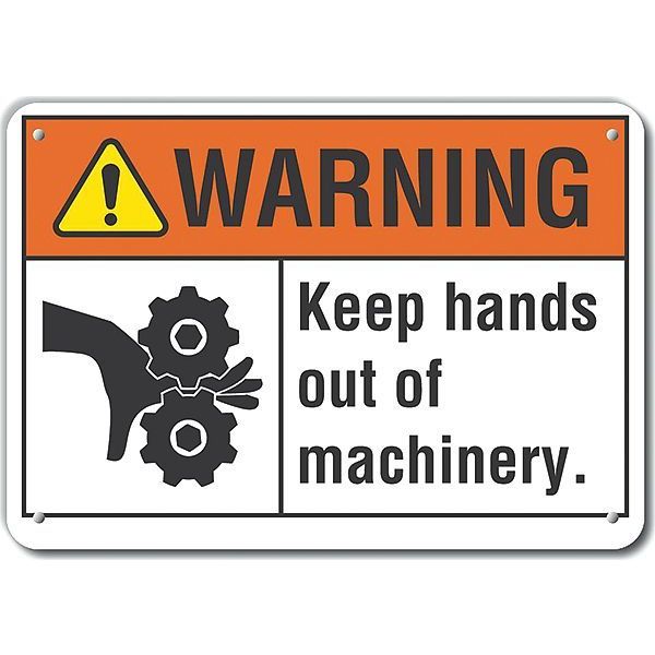 Caution Sign, 7 in Height, 10 in Width, Plastic, Vertical Rectangle, English