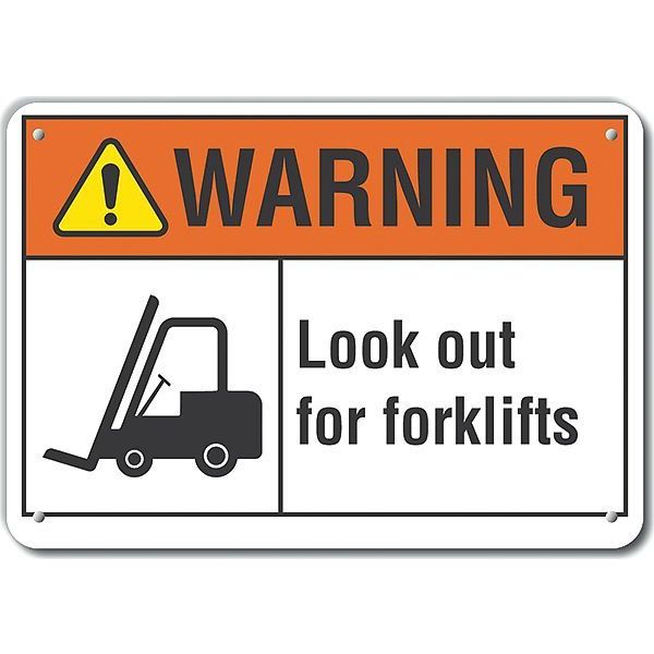 Caution Sign, 7 in H, 10 in W, Plastic, Vertical Rectangle, English, LCU6-0036-NP_10X7