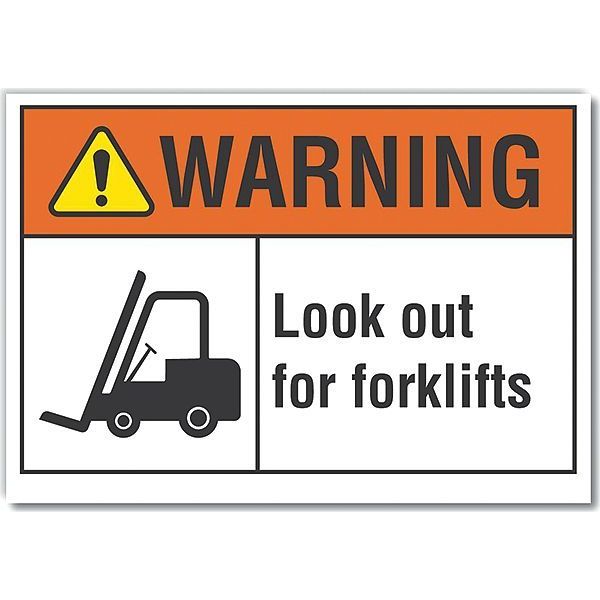 Decal, Reflective, Warning Look Out For, 10 x 7