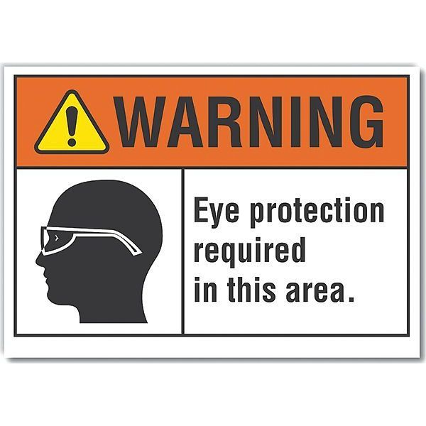Decal, Warning Eye Protection, 5 x 3.5