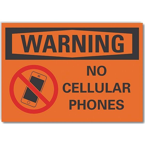 Decal, Warning No Cellular Phones, 14x10