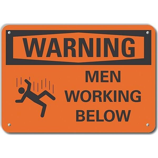 Decal, Warning Men Working, 10 x 7