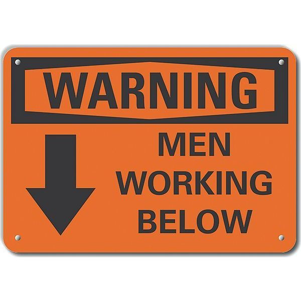 Decal, Warning Men Working Below, 14 x 10