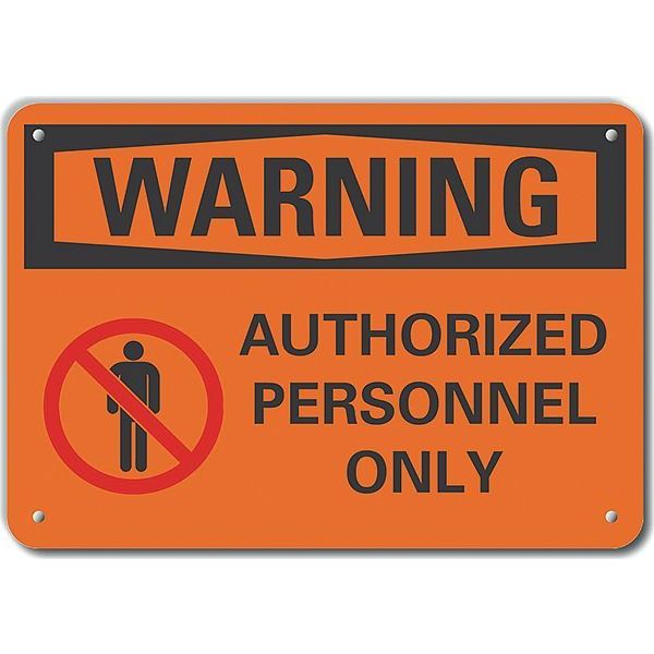 Decal, Plastic, Warning Authorized, 14x10