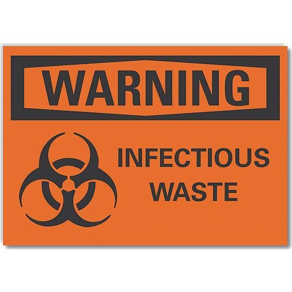 Decal, Warning Infectious Waste, 10 x 7