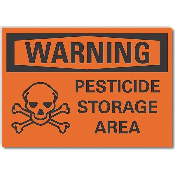 Warning Sign, 7 in H, 10 in W, Non-PVC Polymer, Vertical Rectangle, English, LCU6-0049-ED_10x7