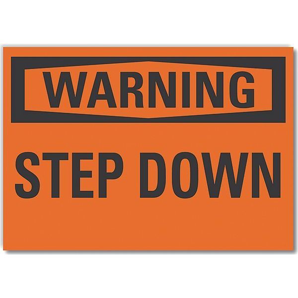 Decal, Reflective, Warning Step Down, 5 x 3.5