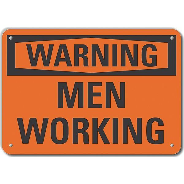 Decal, Warning Men Working, 10 x 7