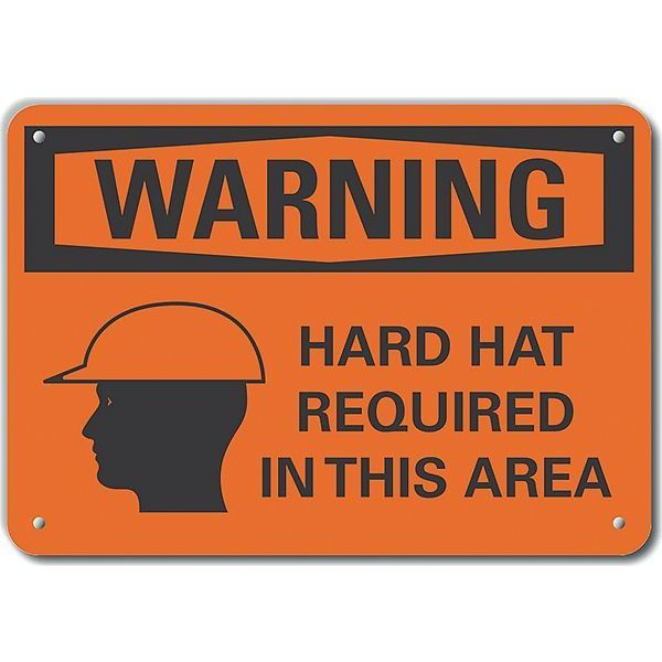 Decal, Warning Hard Hat, 14 x 10