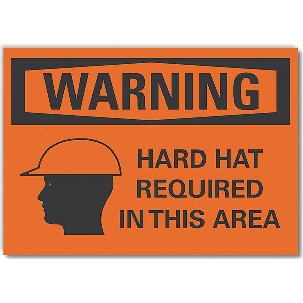 Decal, Warning Hard Hat Required, 10 x 7