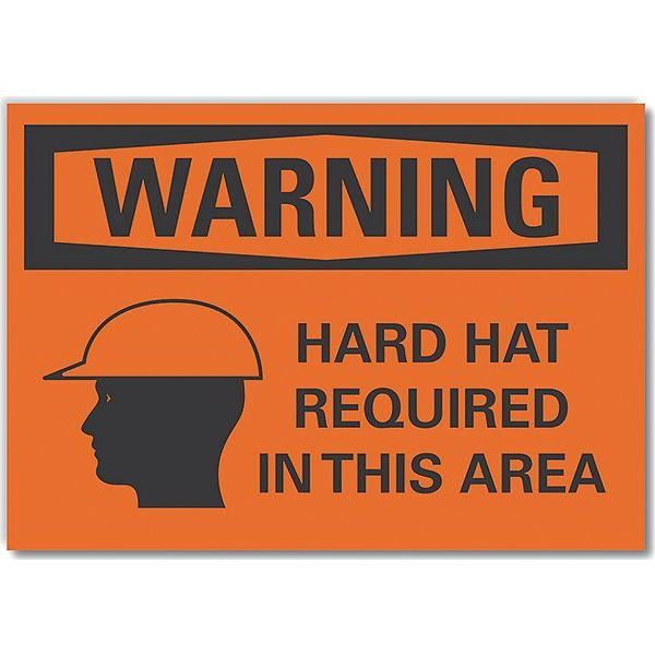 Decal, Warning Hard Hat, 5 x 3.5