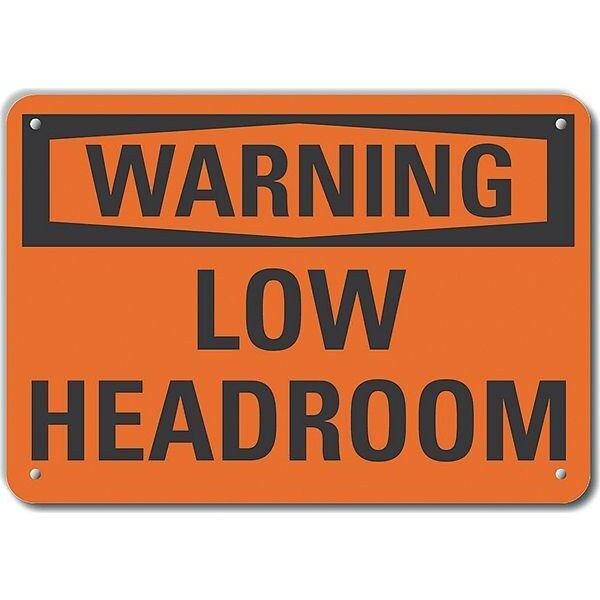 Decal, Warning Low Headroom, 10 x 7
