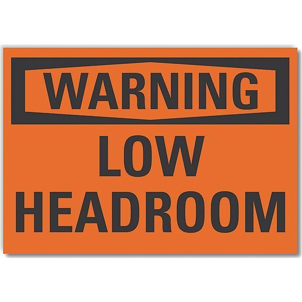 Decal, Warning Low Headroom, 5 x 3.5