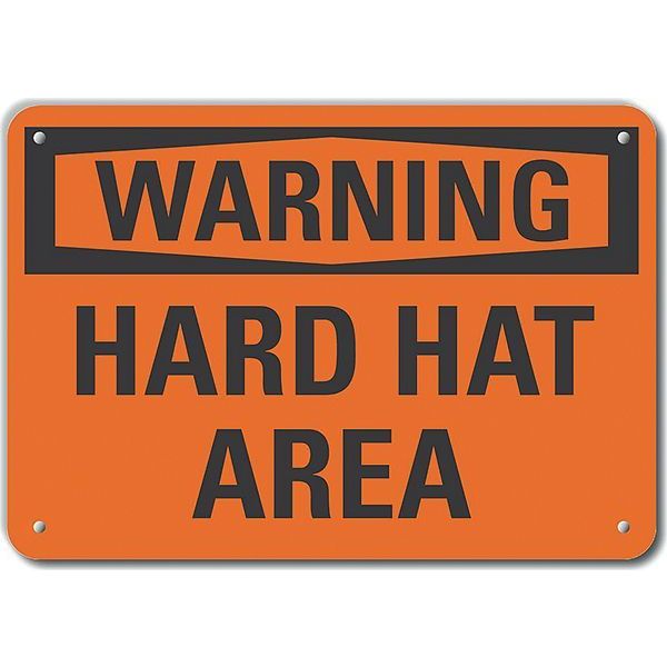 Decal, Warning Hard Hat Area, 10 x 7