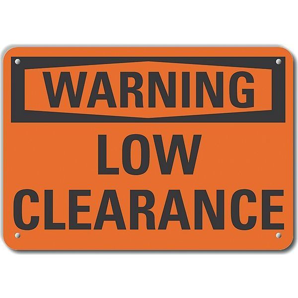 Decal, Reflective, Warning Low, 14 x 10
