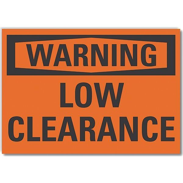 Decal, Reflective, Warning Low, 14 x 10