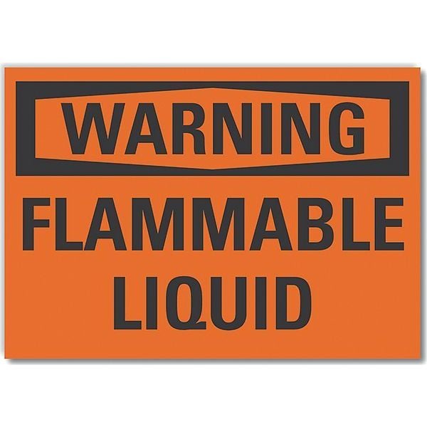 Warning Sign, 7 in H, 10 in W, Non-PVC Polymer, Vertical Rectangle, English, LCU6-0090-ED_10x7