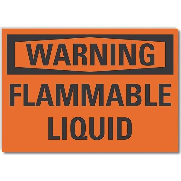 Flammable Liquid Warning Reflective Label, 3 1/2 in Height, 5 in Width, Reflective Sheeting