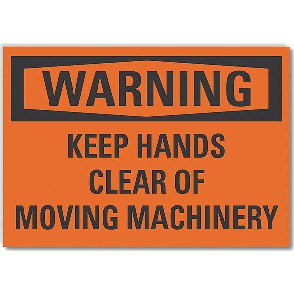 Decal, Reflective, Warning Keep Hands, 5 x 3.5