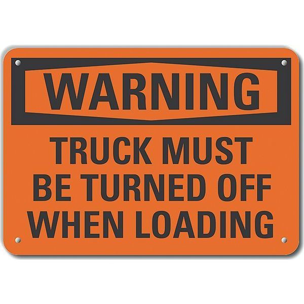 Plastic Loading & Unloading Warning Sign7 in H10 in WVertical RectangleLCU6-0126-NP_10X7