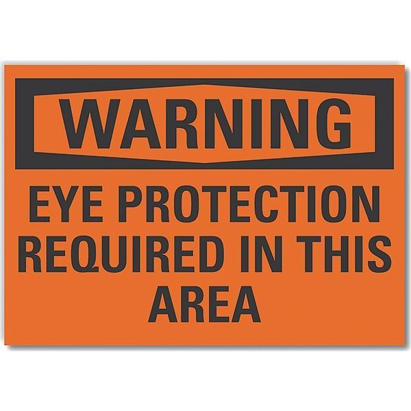 Decal, Warning Eye Protection, Reflective, 7 x 5