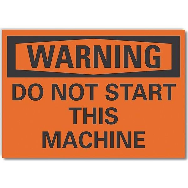 Warning Sign, 7 in Height, 10 in Width, Non-PVC Polymer, Vertical Rectangle, English