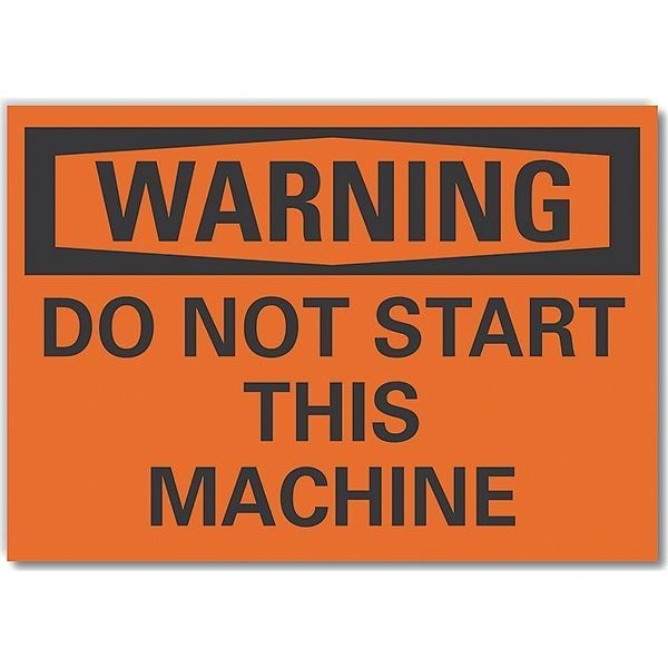 Machine & Operation Warning Reflective Label, 7 in Height, 10 in Width, Reflective Sheeting